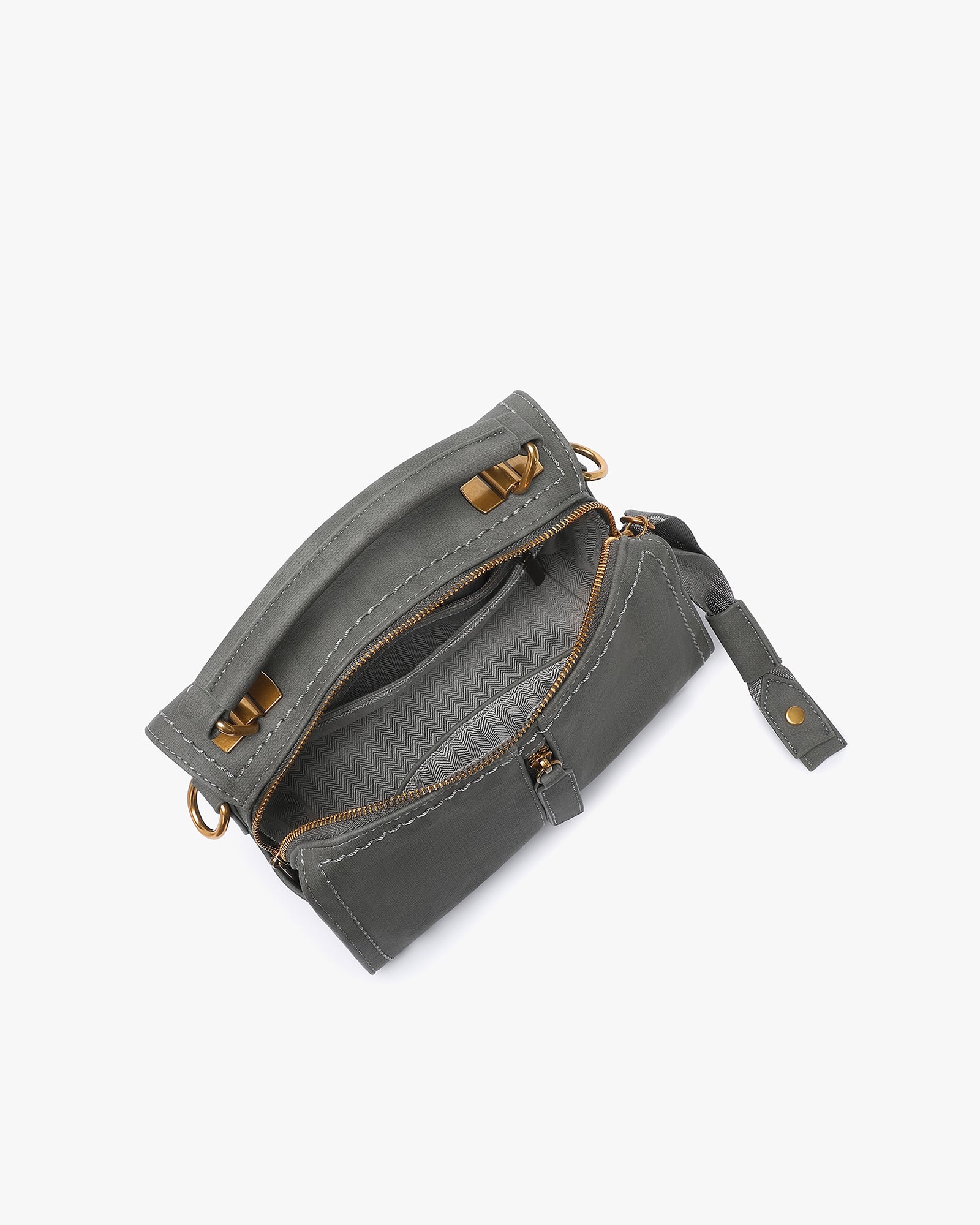 Jasmine Crossbody - Interchangeable Straps - Dark Gray Rustic
