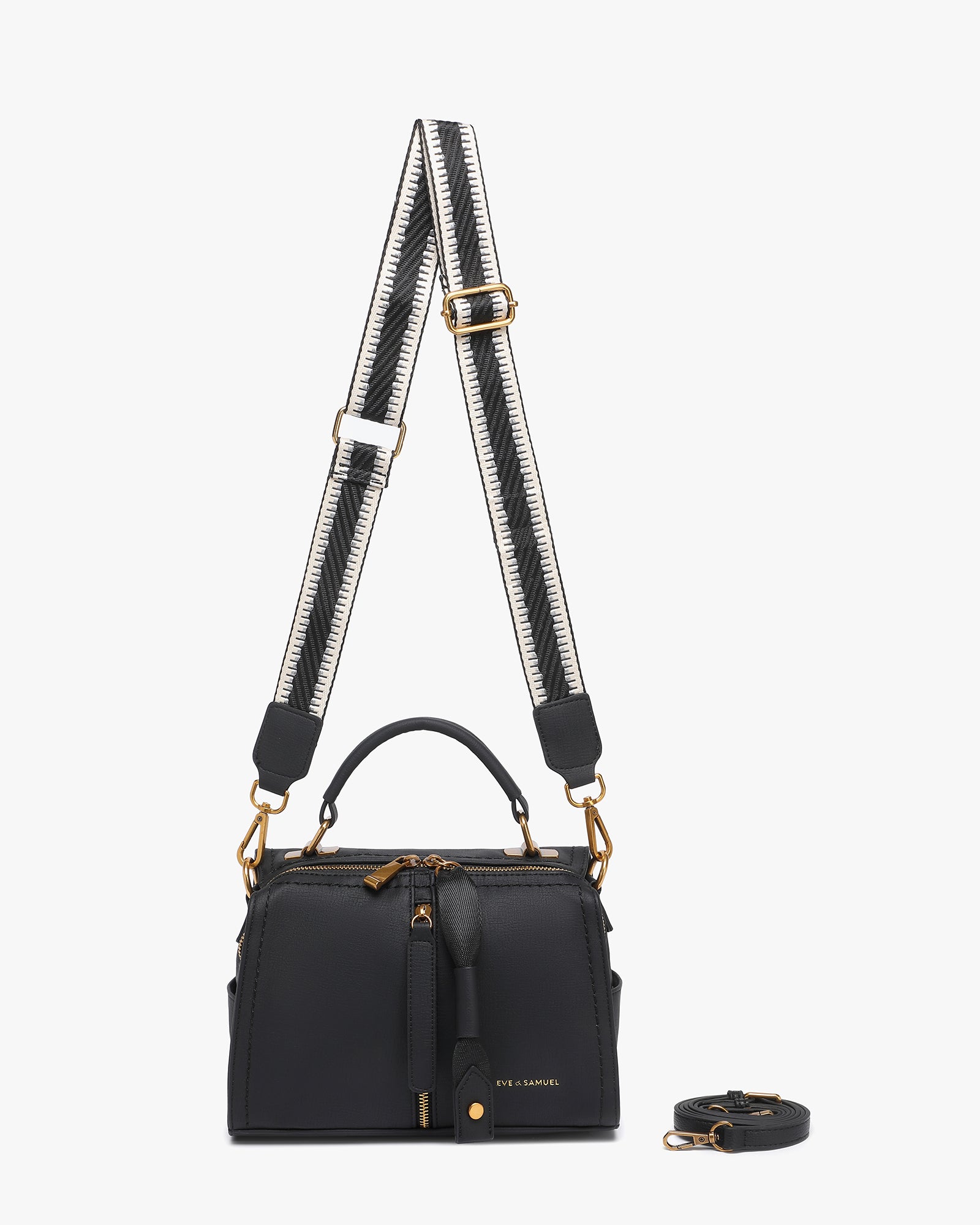 Jasmine Crossbody - Interchangeable Straps - Black Rustic