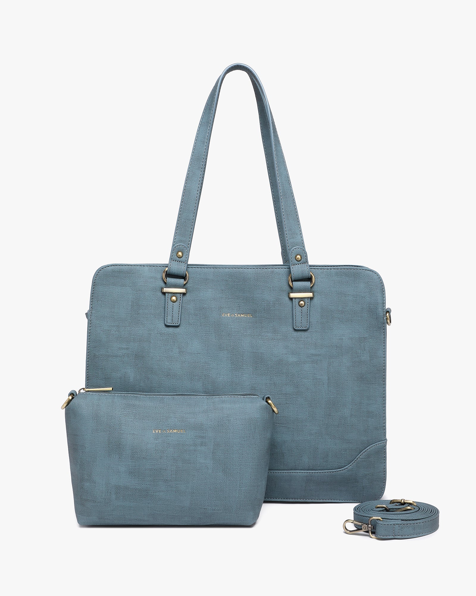 Isabella Iconic 2 Piece Set Laptop Tote - Fits up to 14" - Blue Rustic