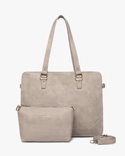 Isabella Iconic 2 Piece Set Laptop Tote - Fits up to 14" - Nude Rustic