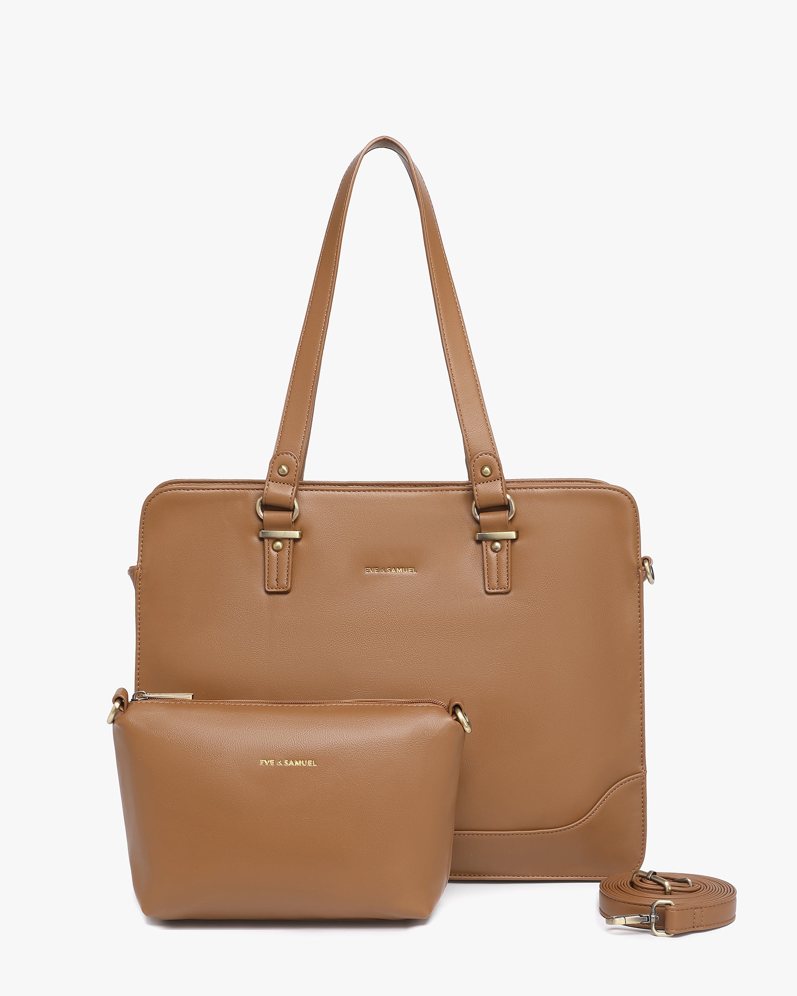 Isabella Iconic 2 Piece Set Laptop Tote - Fits up to 14" - Brown