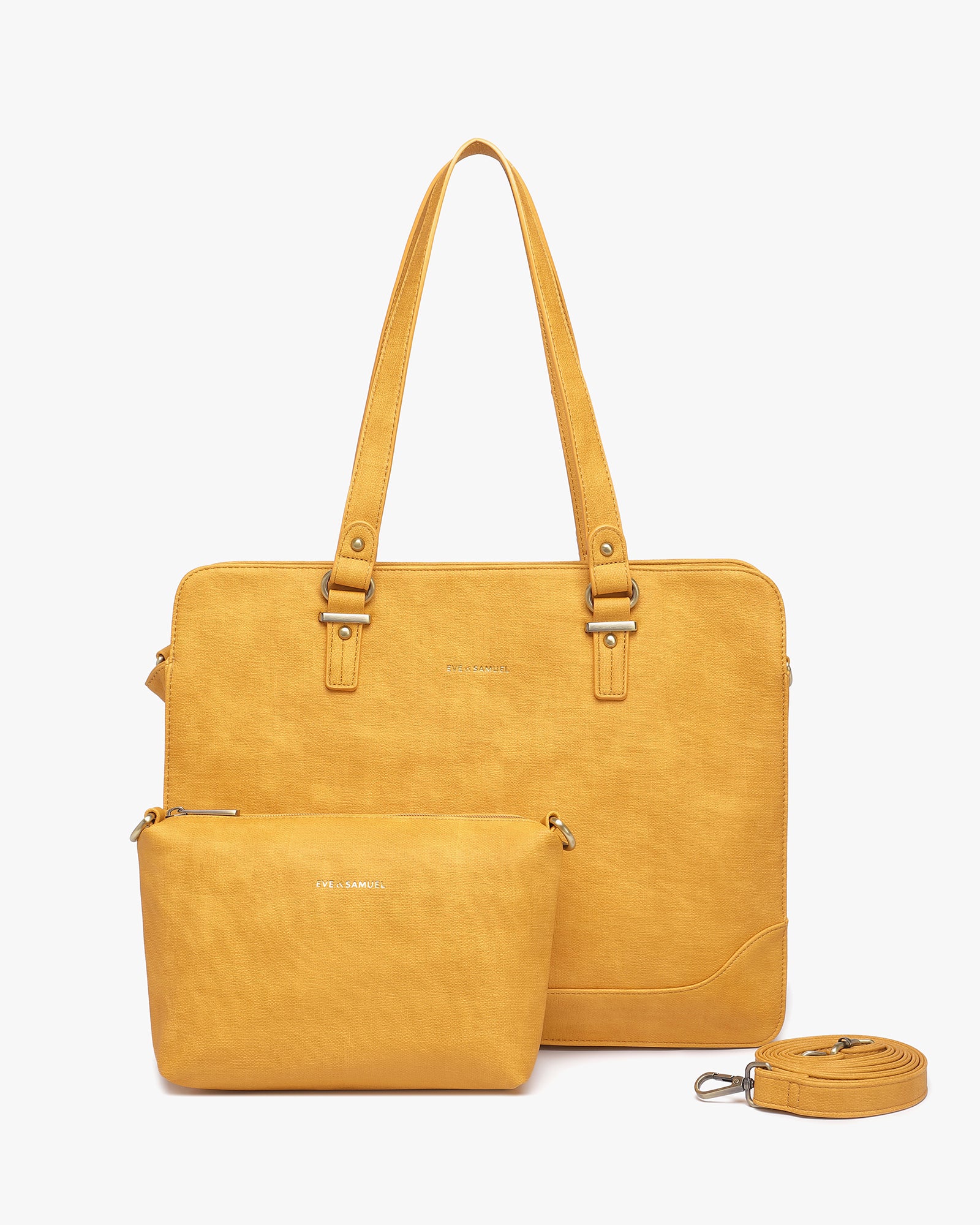 Isabella Iconic 2 Piece Set Laptop Tote - Fits up to 14" - Mustard Rustic