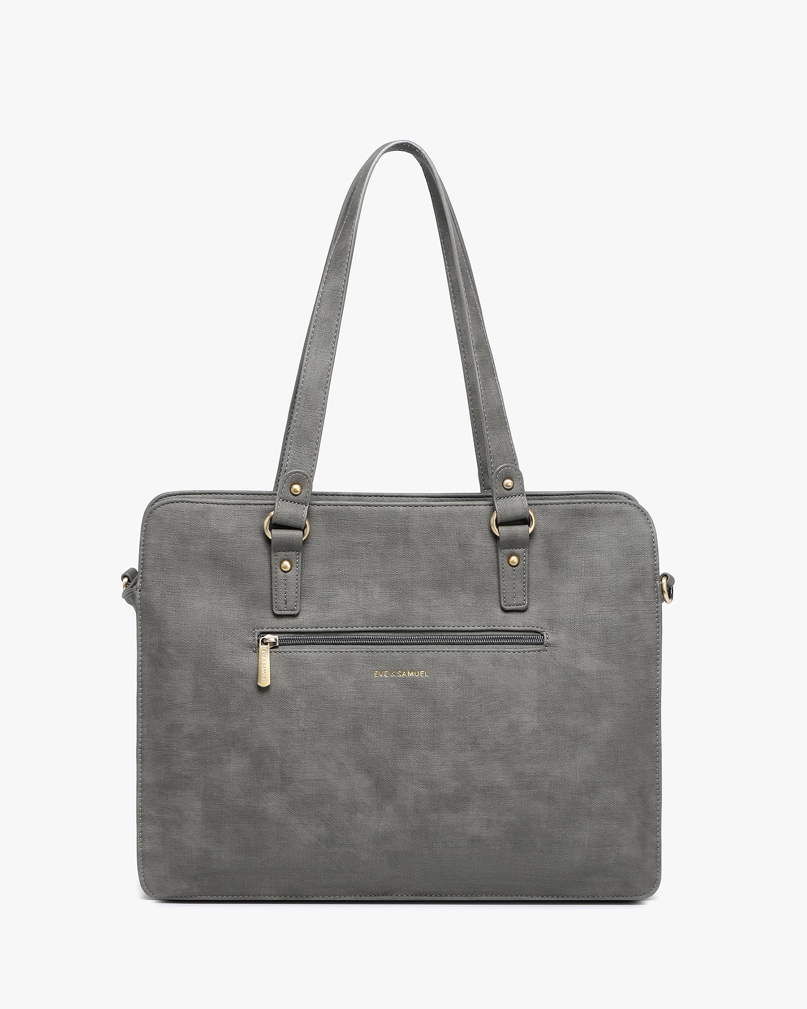 Isabella Iconic 2 Piece Set Laptop Tote - Fits up to 14" - Dark Gray Rustic