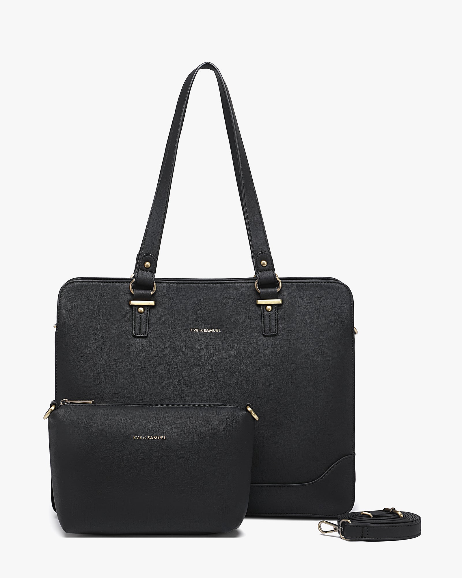 Isabella Iconic 2 Piece Set Laptop Tote - Fits up to 14" - Black Rustic