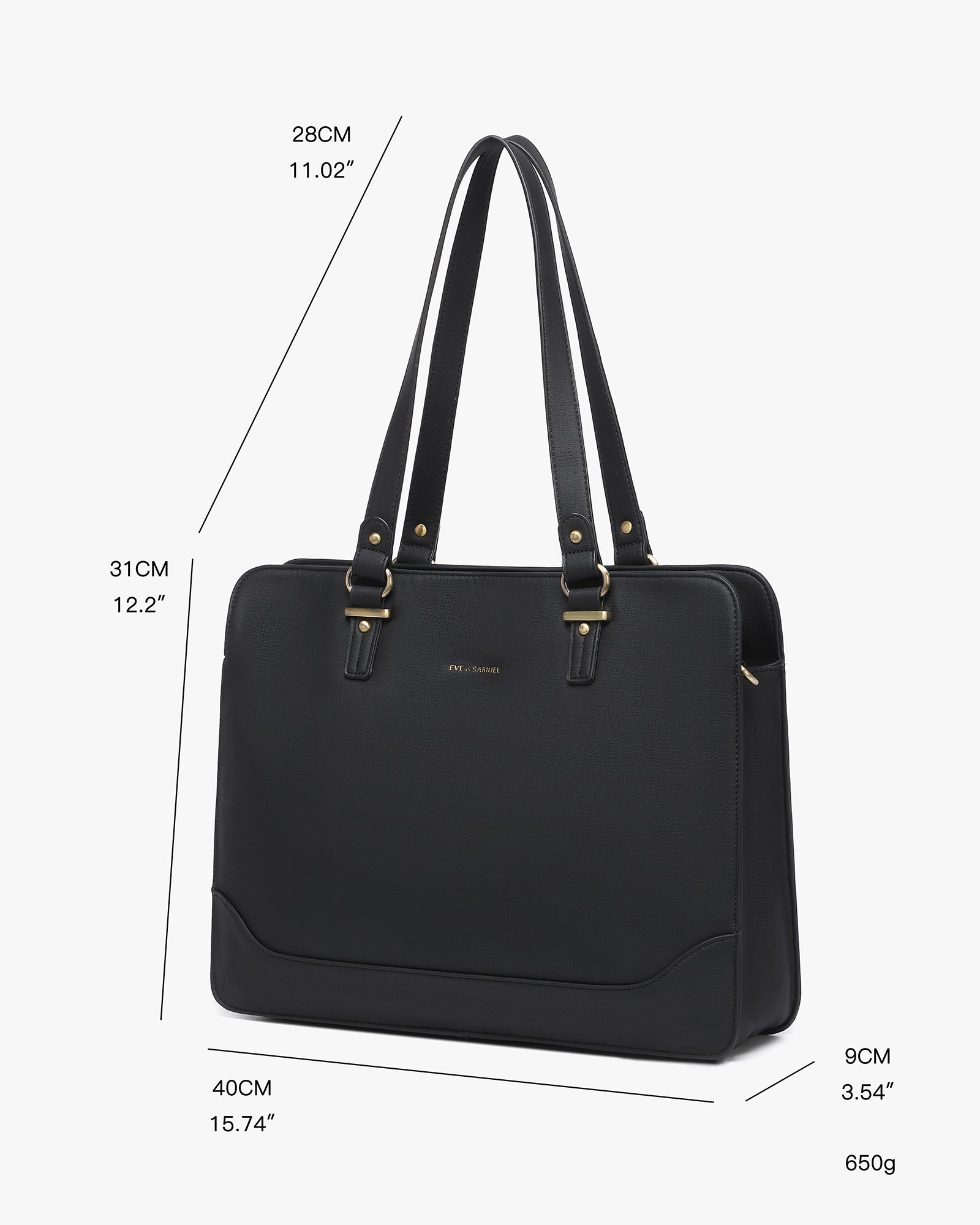 Isabella Iconic 2 Piece Set Laptop Tote - Fits up to 14" - Black Rustic