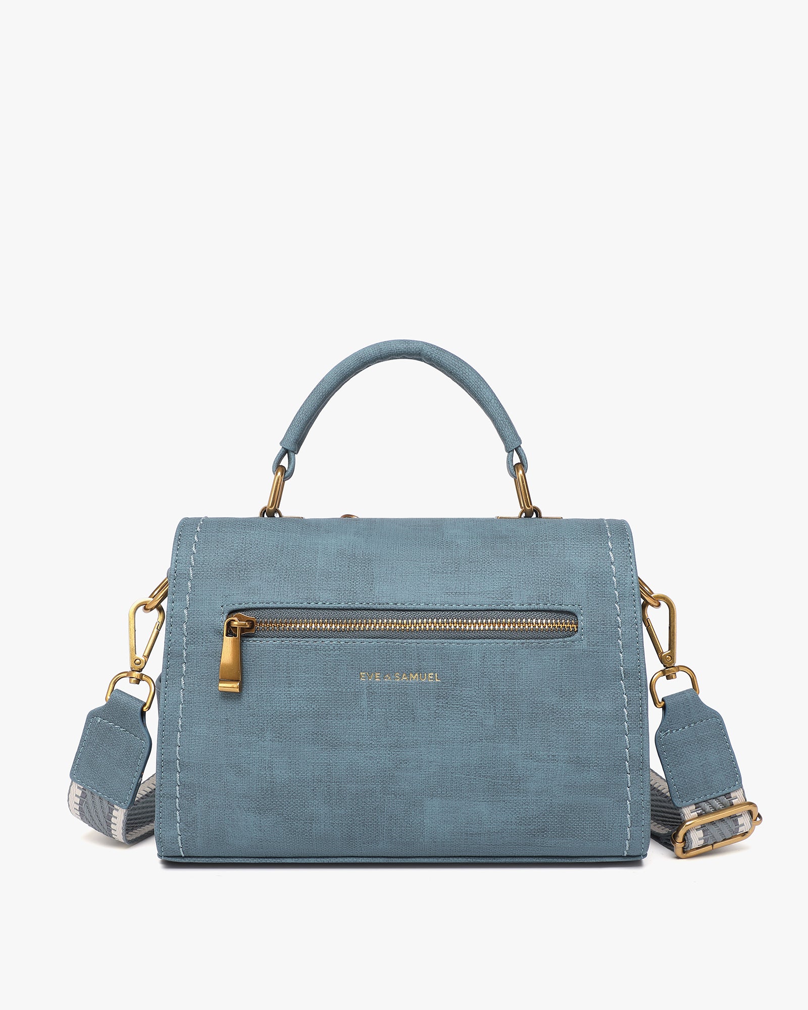 Jasmine Crossbody - Interchangeable Straps - Blue Rustic