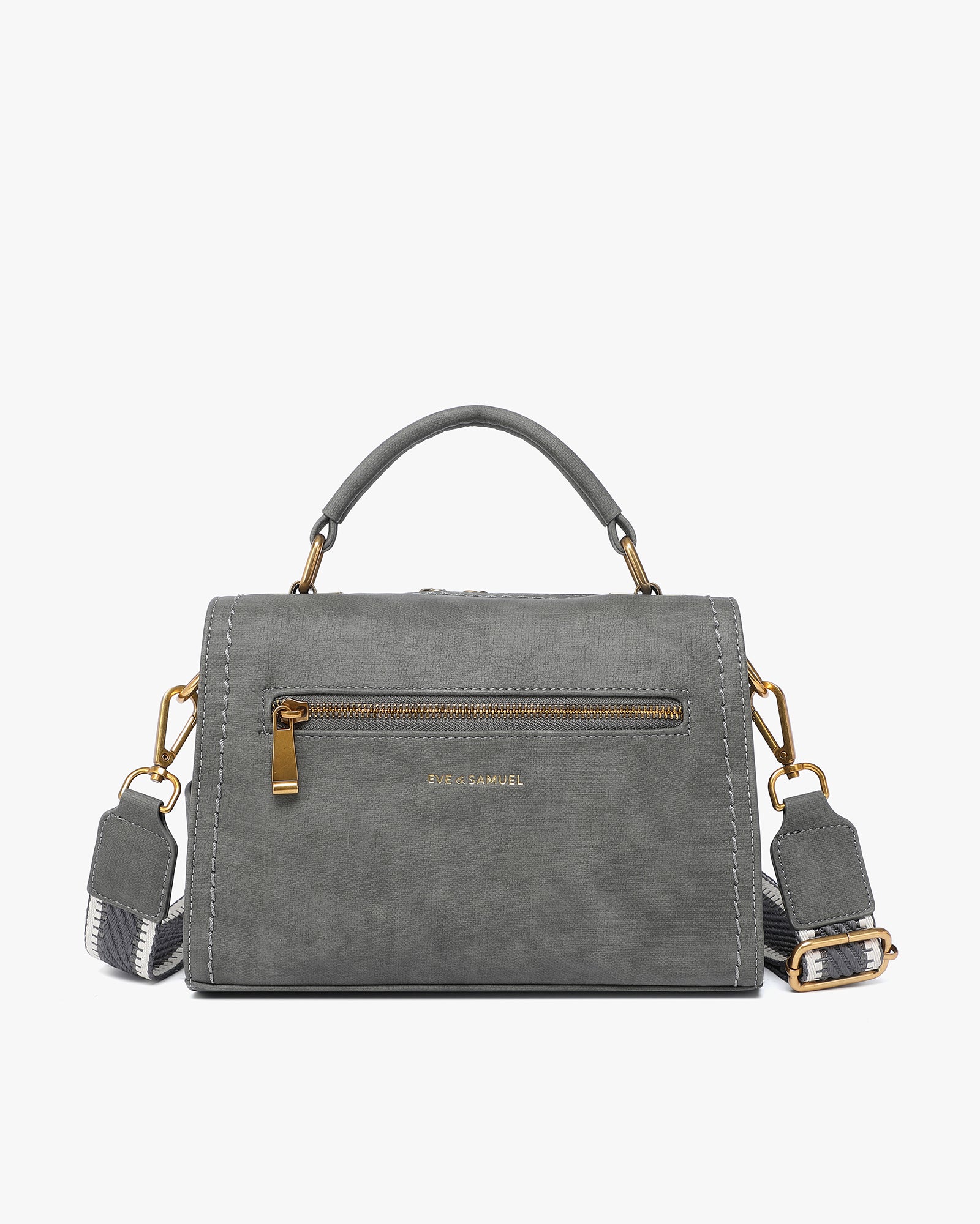 Jasmine Crossbody - Interchangeable Straps - Dark Gray Rustic