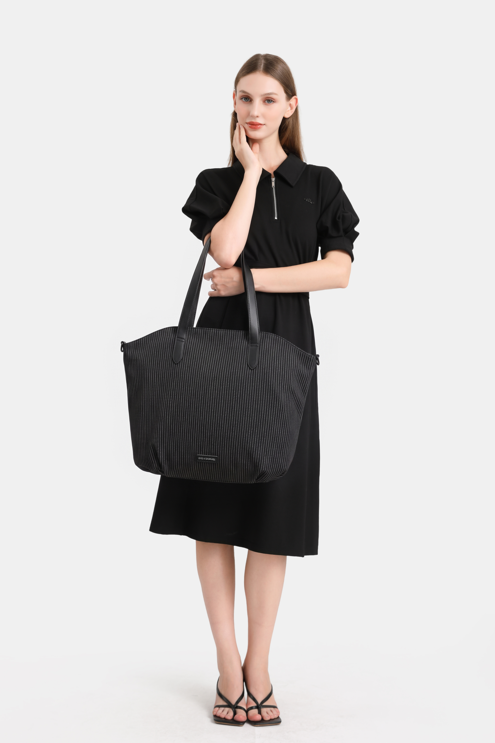 Florence Classic Laptop Tote - Fits up to 17.3" - Black Matrix