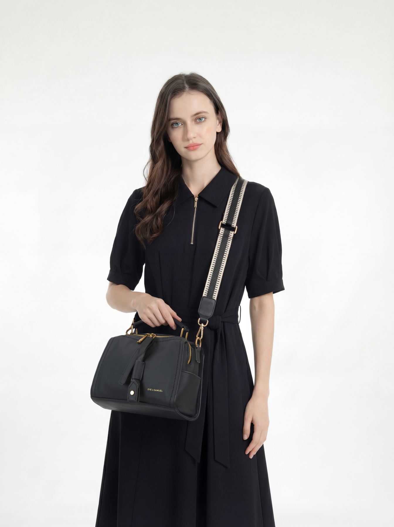 Jasmine Crossbody - Interchangeable Straps - Black Rustic