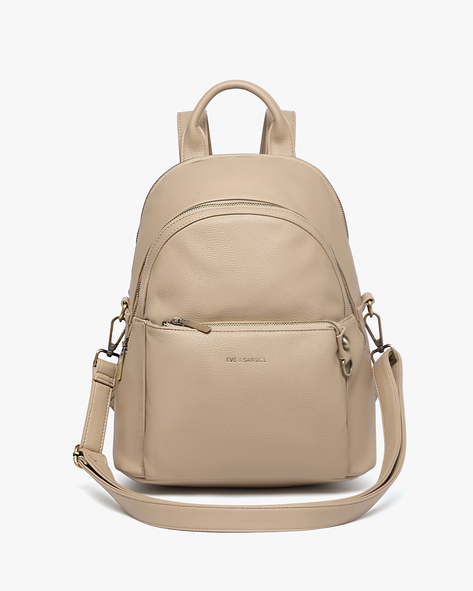 Diana Convertible Backpack - Pebbled Khaki