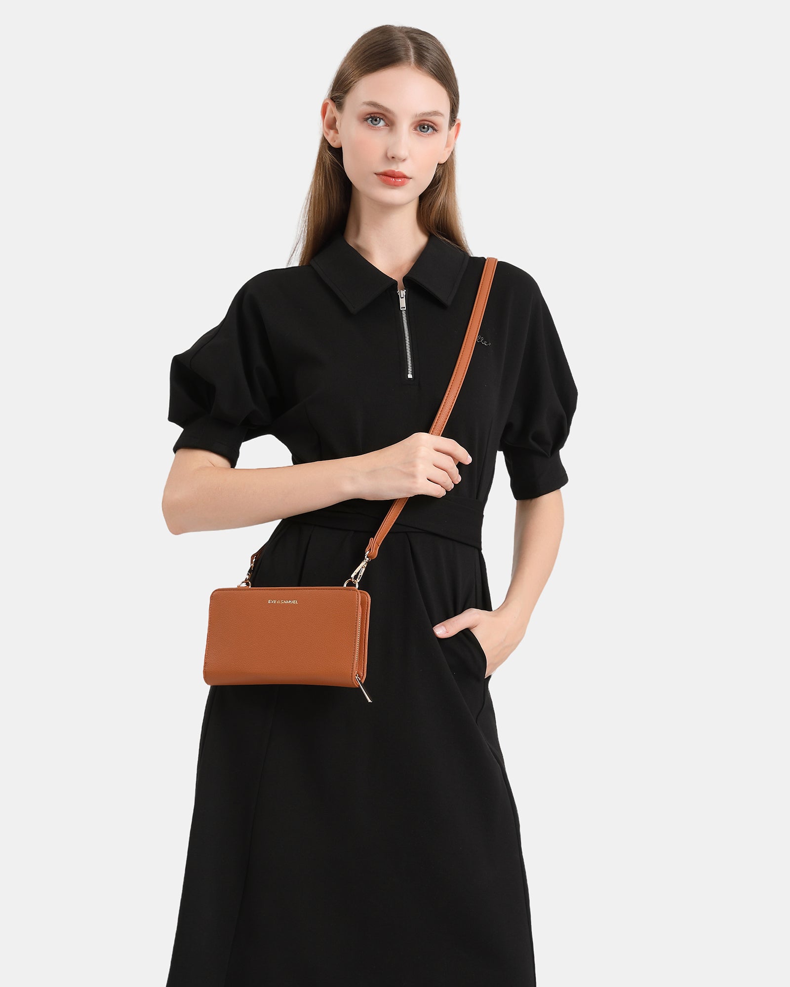 Anna Crossbody Wallet - Brown