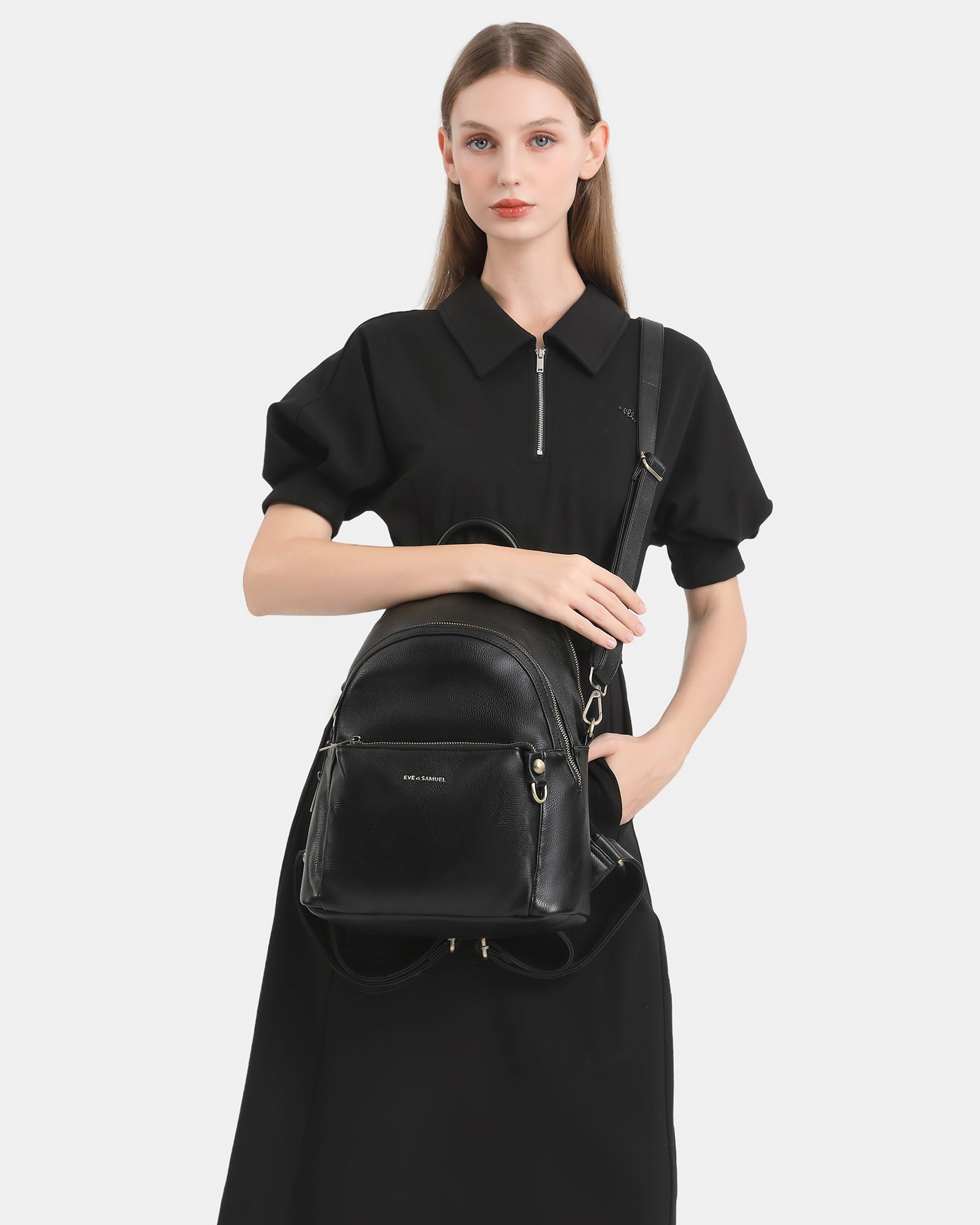 Diana Convertible Backpack - Polished Black