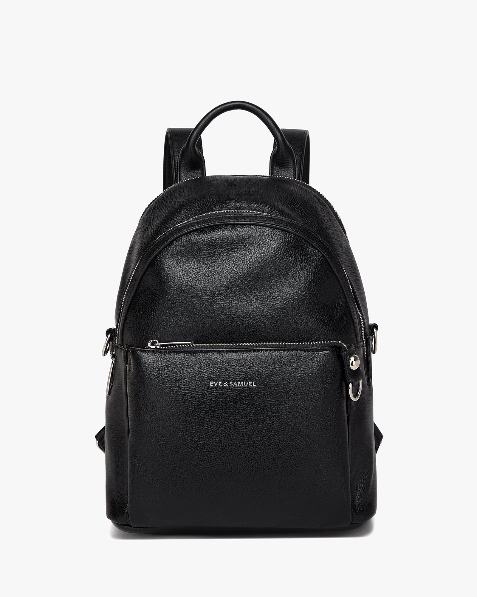 Diana Convertible Backpack - Pebbled Black - Silver