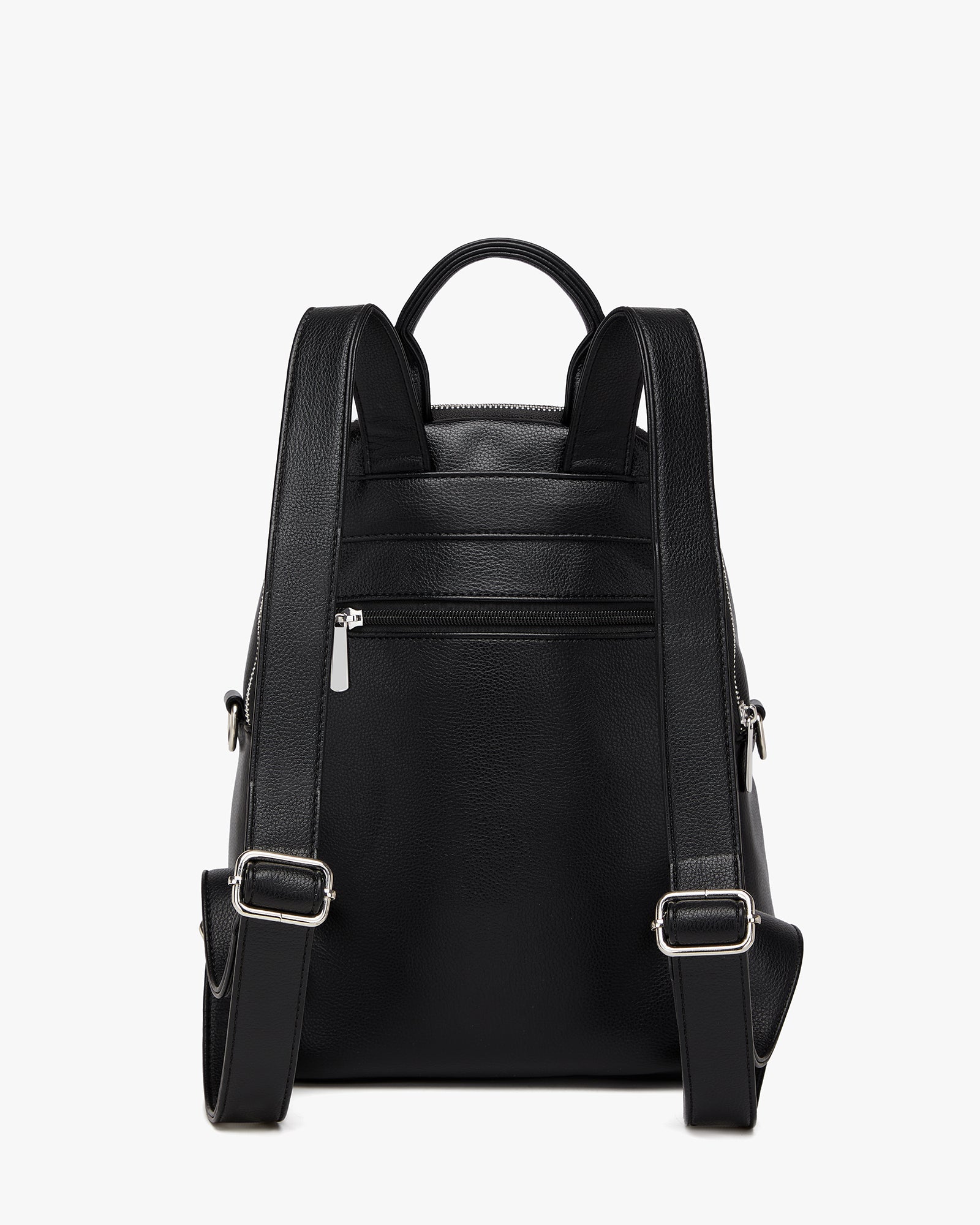 Diana Convertible Backpack - Pebbled Black - Silver