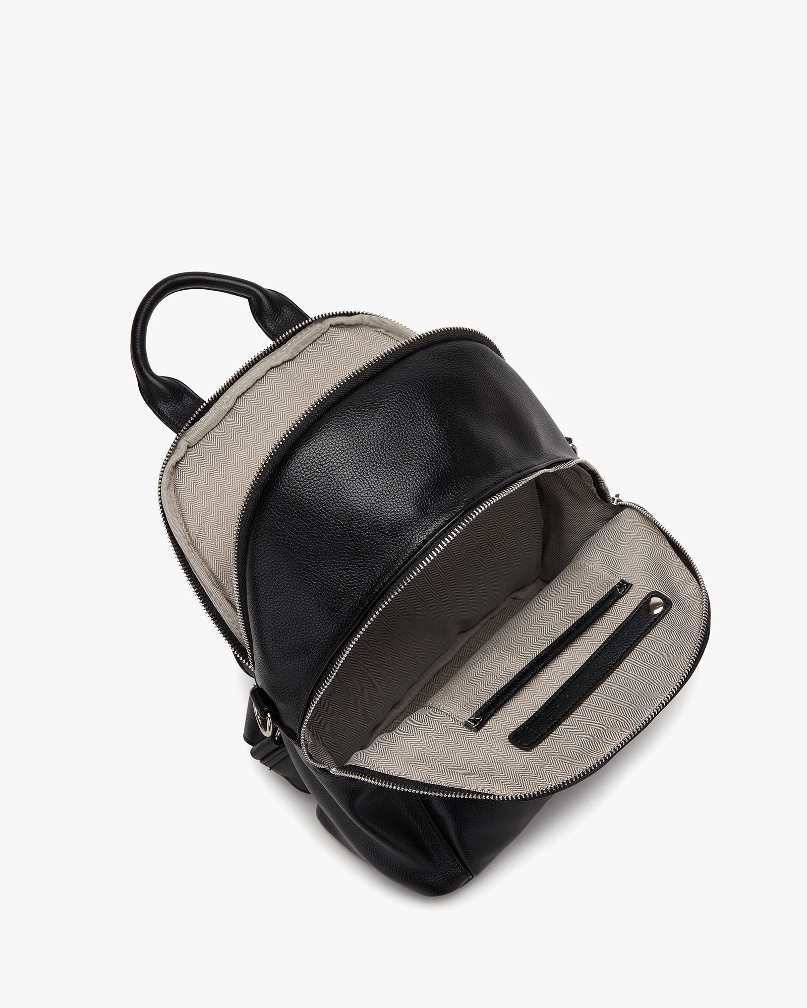 Diana Convertible Backpack - Pebbled Black - Silver