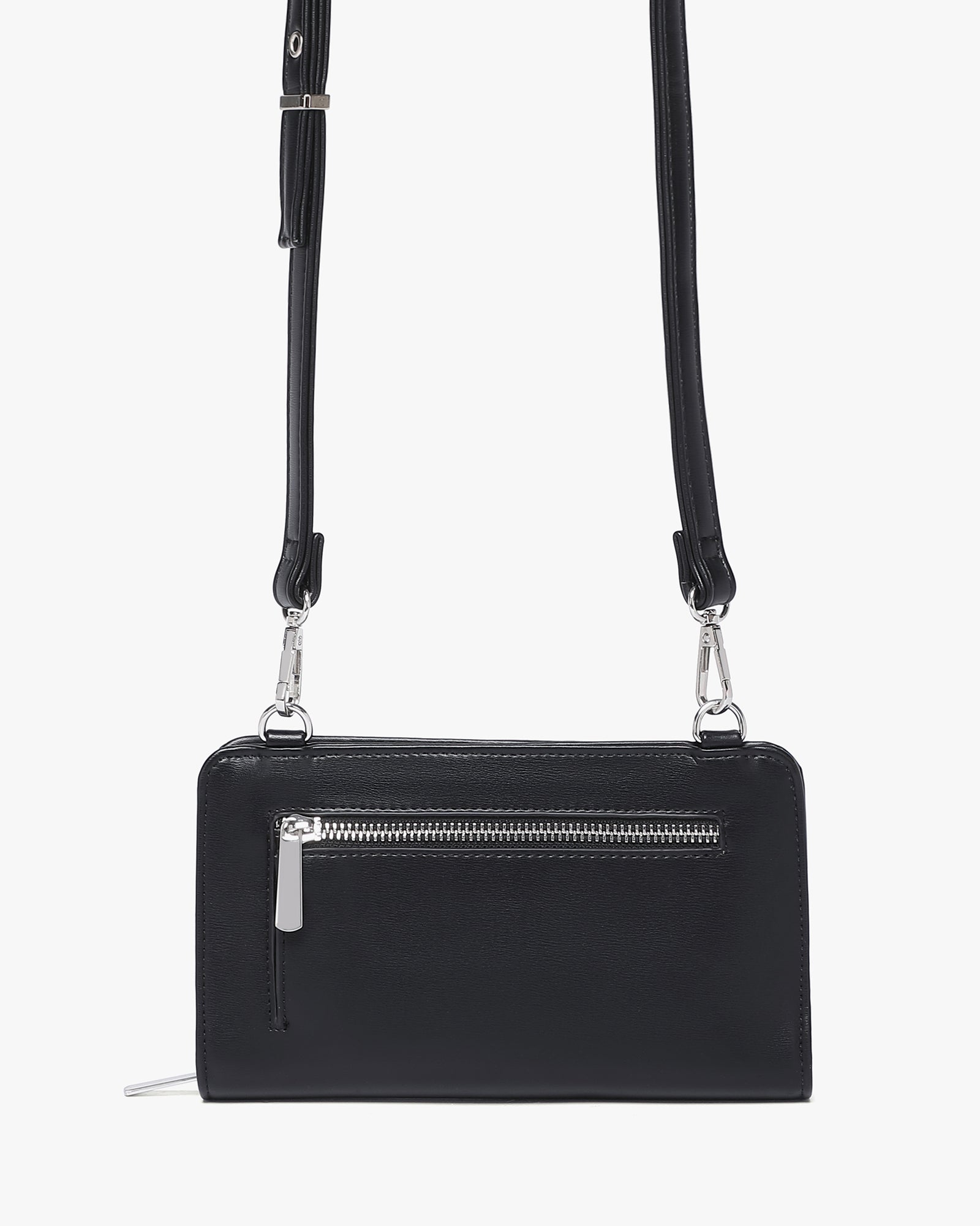 Anna Crossbody Wallet - Black Saffiano