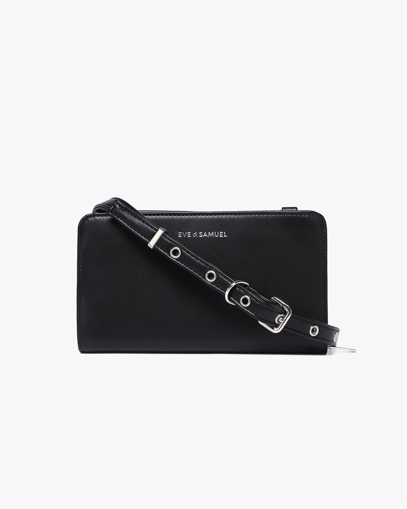 Anna Crossbody Wallet - Black Saffiano