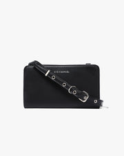 Anna Crossbody Wallet - Black Saffiano