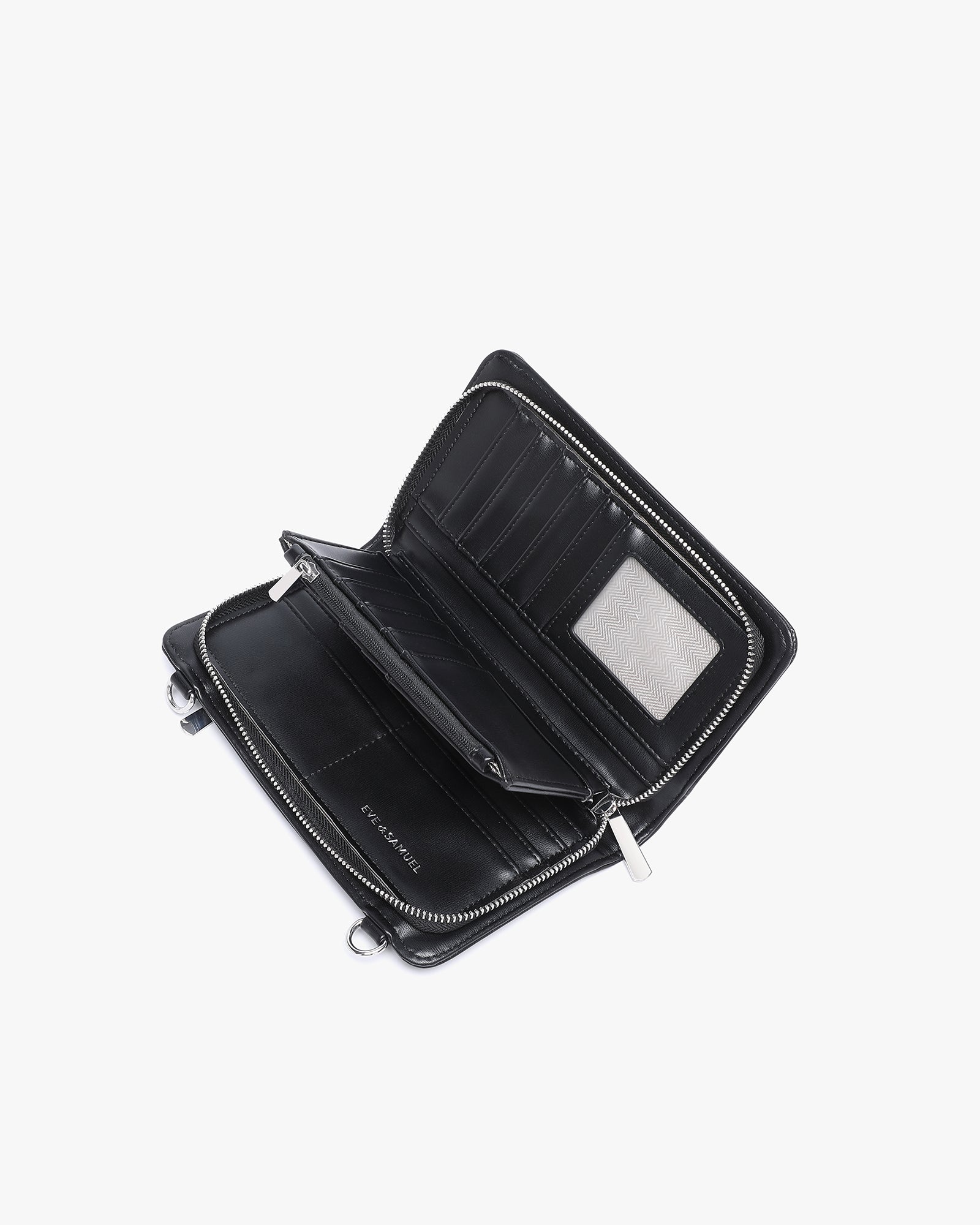 Anna Crossbody Wallet - Black Saffiano