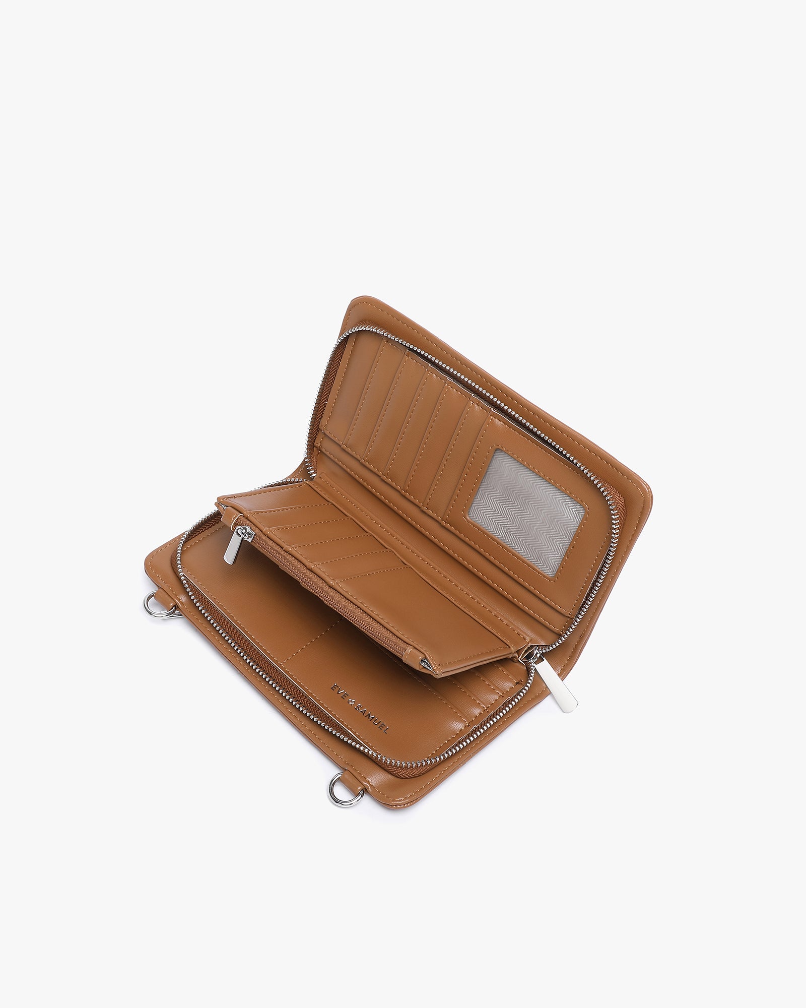 Anna Crossbody Wallet - Brown Saffiano