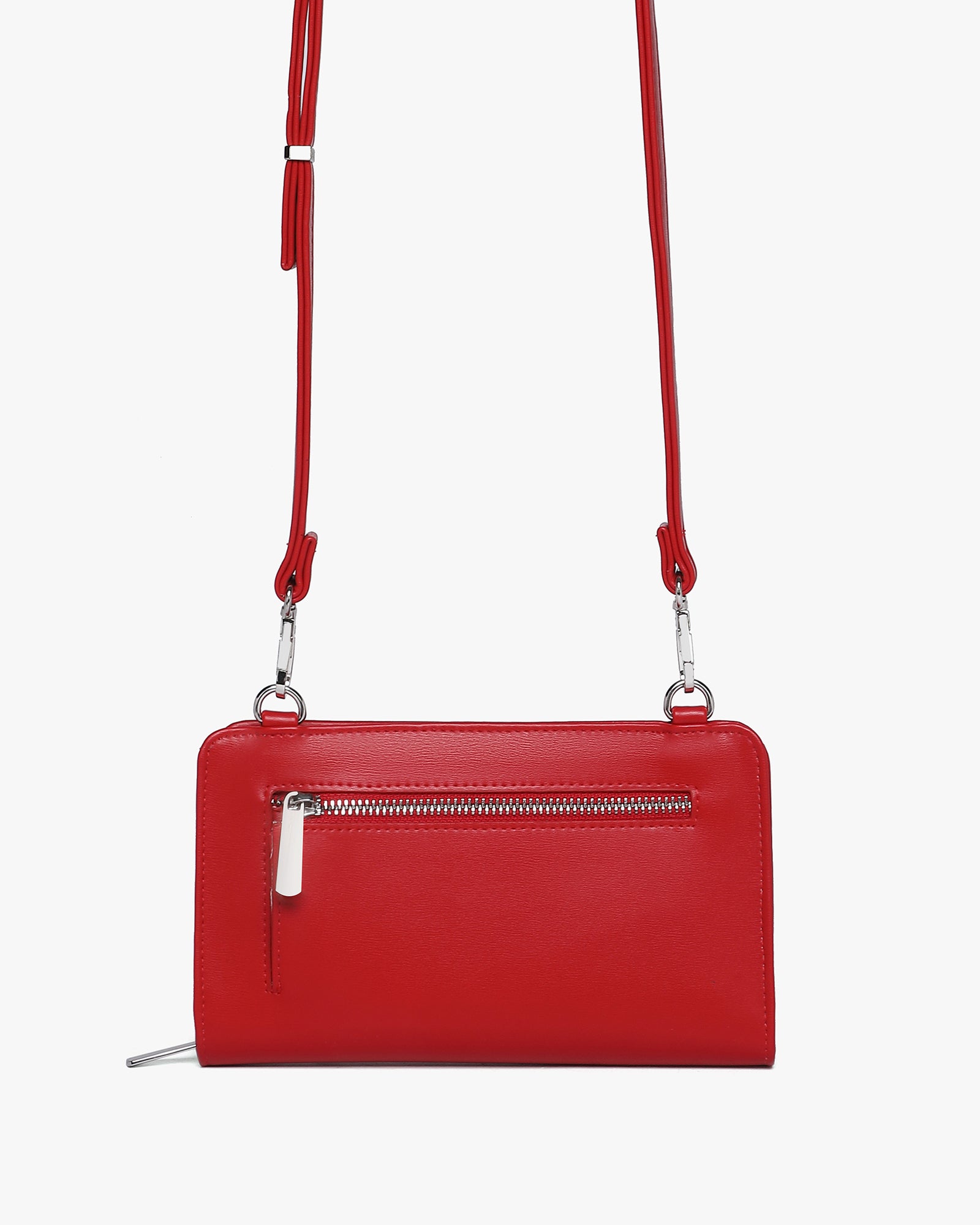 Anna Crossbody Wallet - Red Saffiano