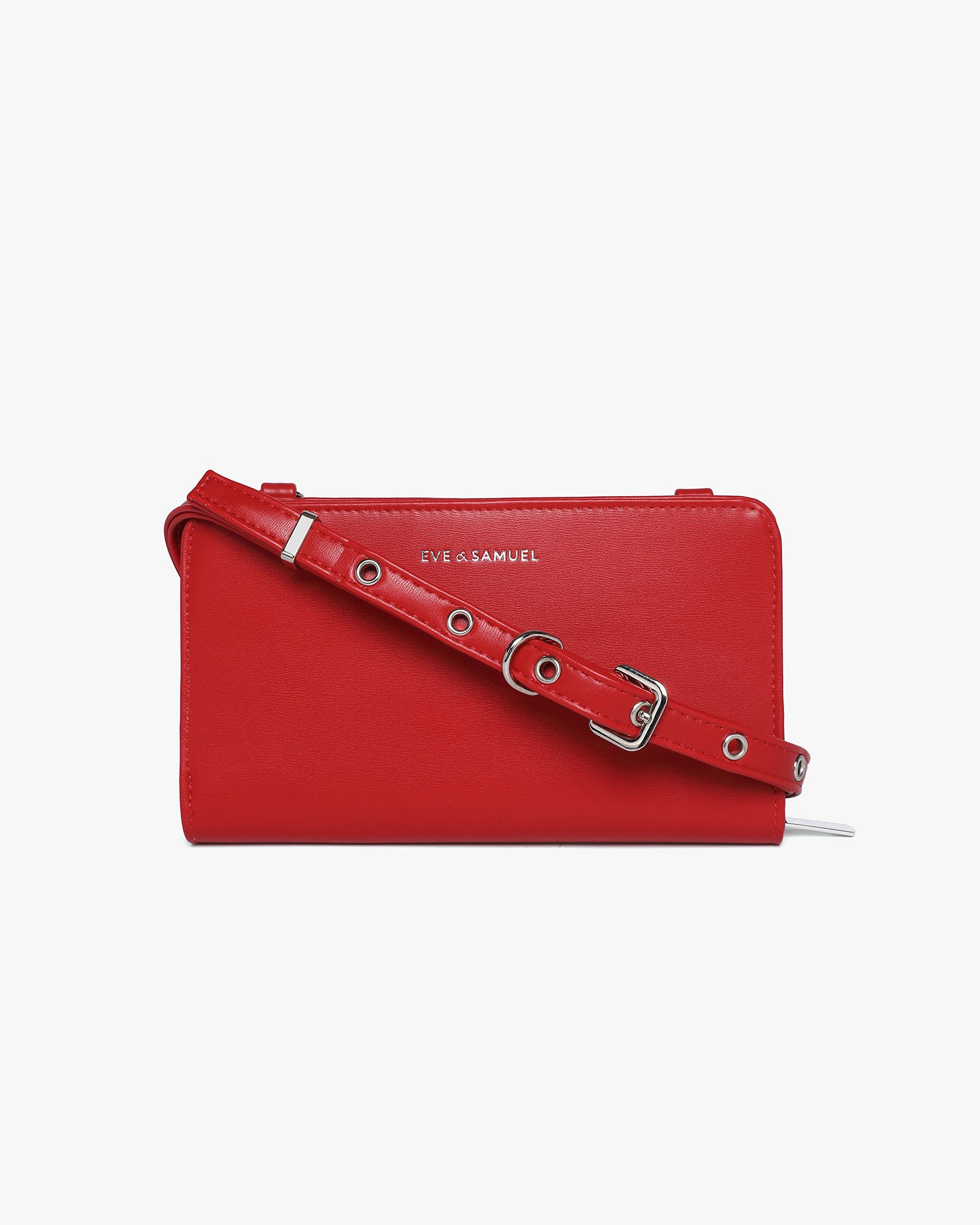 Anna Crossbody Wallet - Red Saffiano