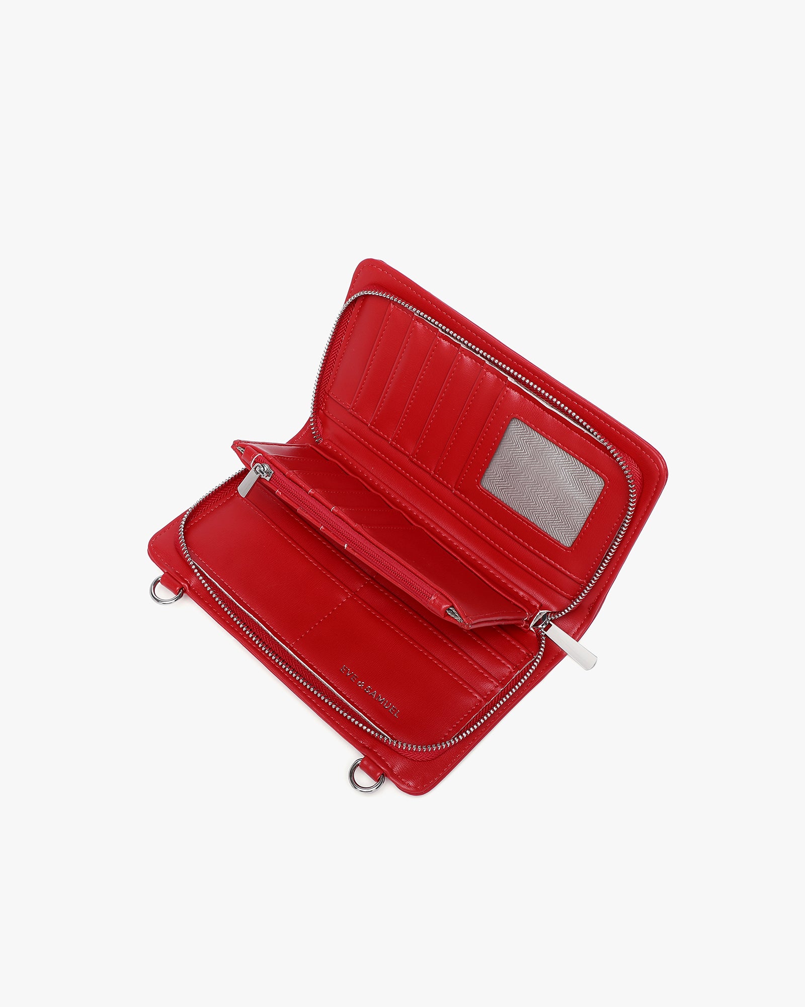 Anna Crossbody Wallet - Red Saffiano