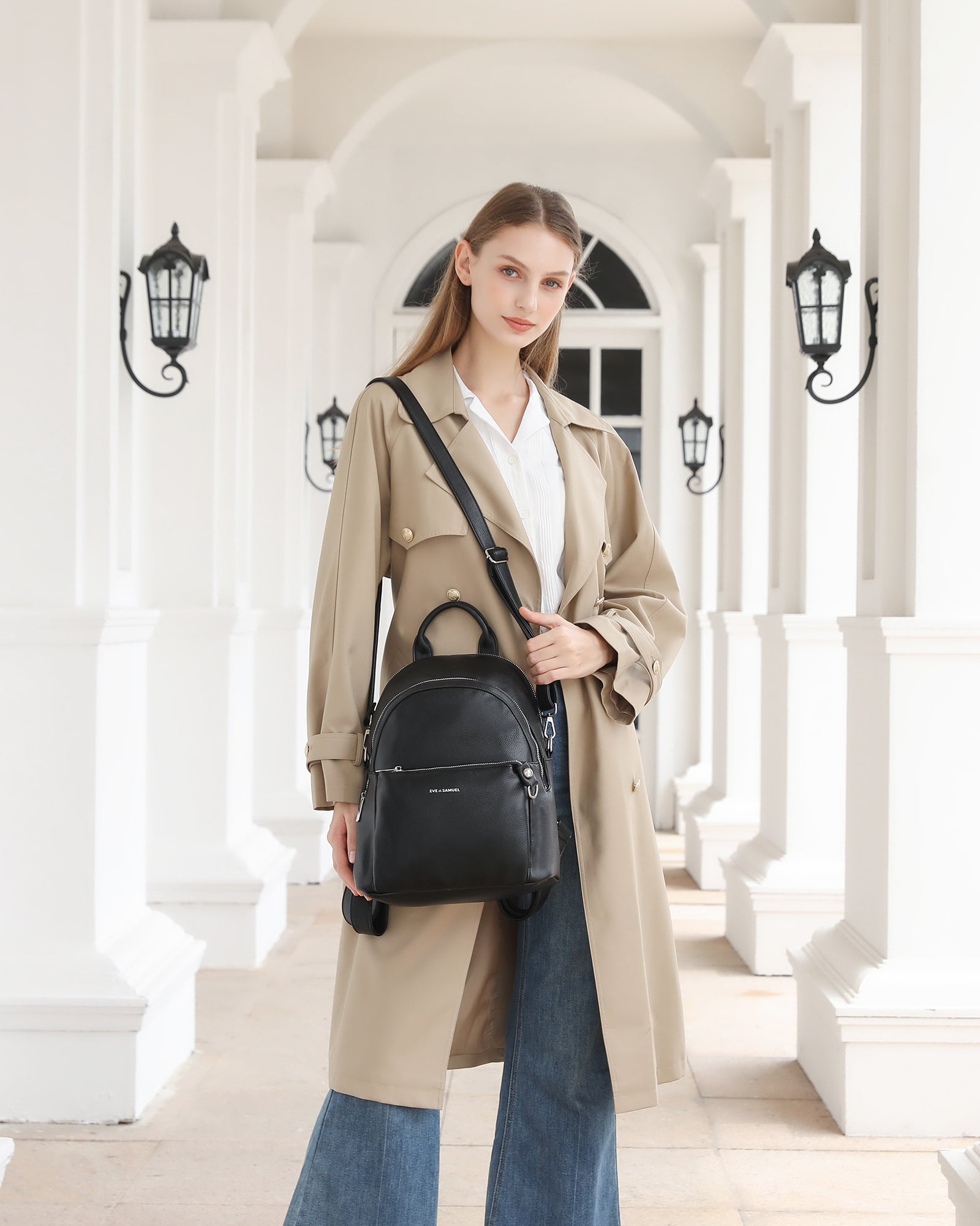 Diana Convertible Backpack - Polished Black