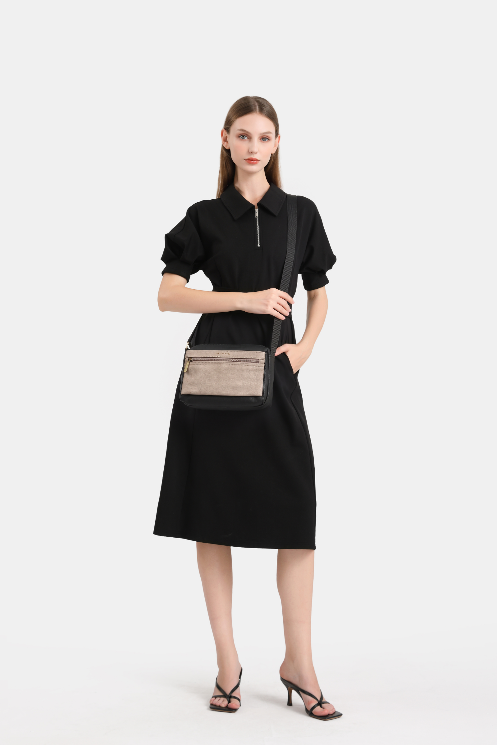 Vera Timeless Crossbody - Black-Nude Rustic
