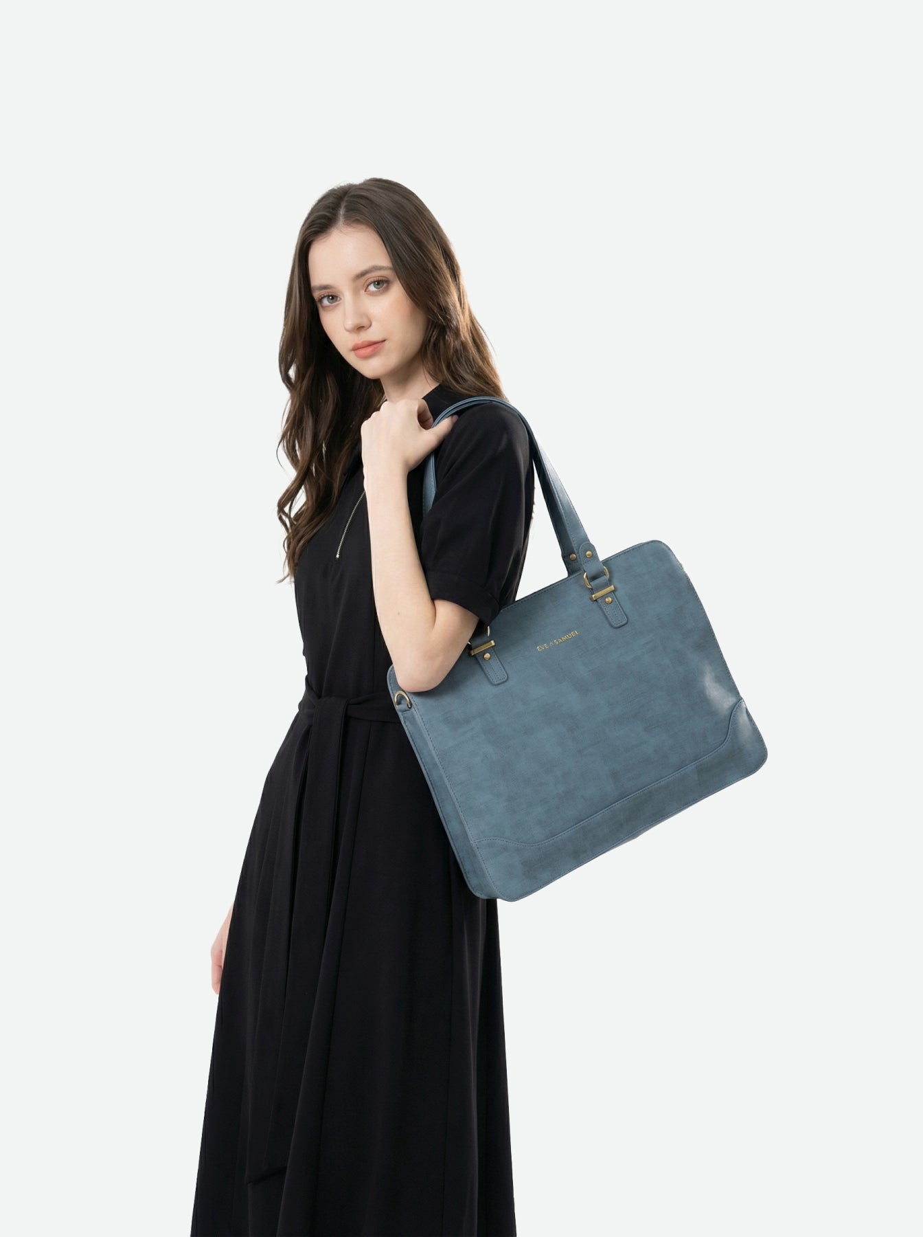 Isabella Iconic 2 Piece Set Laptop Tote - Fits up to 14" - Blue Rustic