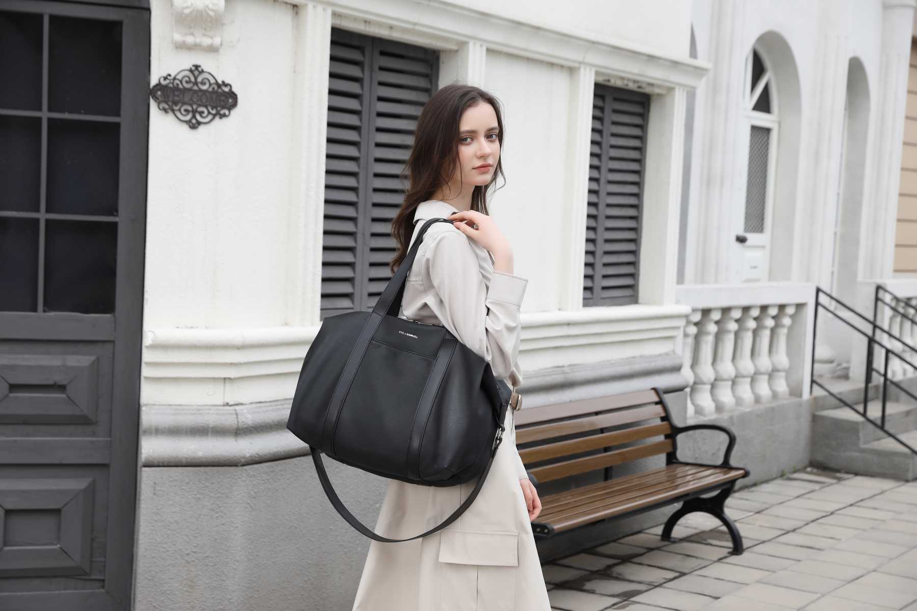 Nina Classic Laptop Tote - Fits up to 16" - Blue Rustic