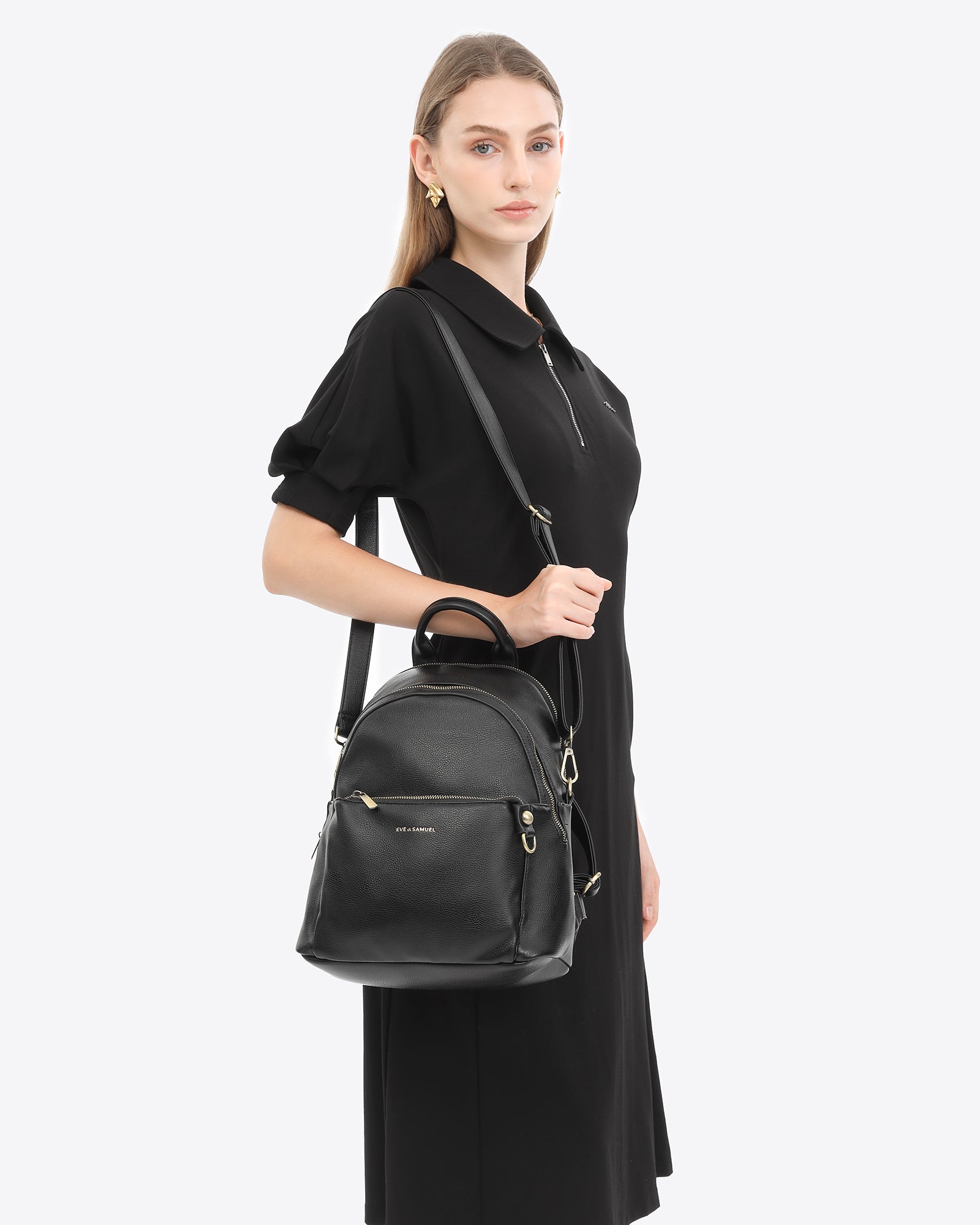 Diana Convertible Backpack - Polished Black