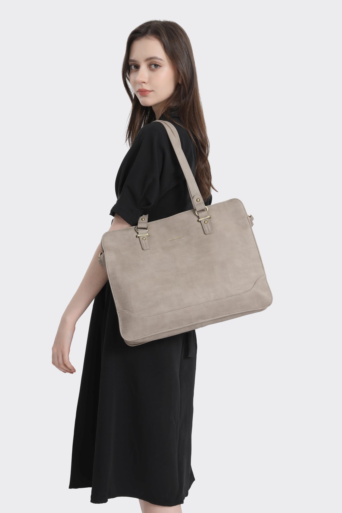 Isabella Iconic 2 Piece Set Laptop Tote - Fits up to 14" - Nude Rustic