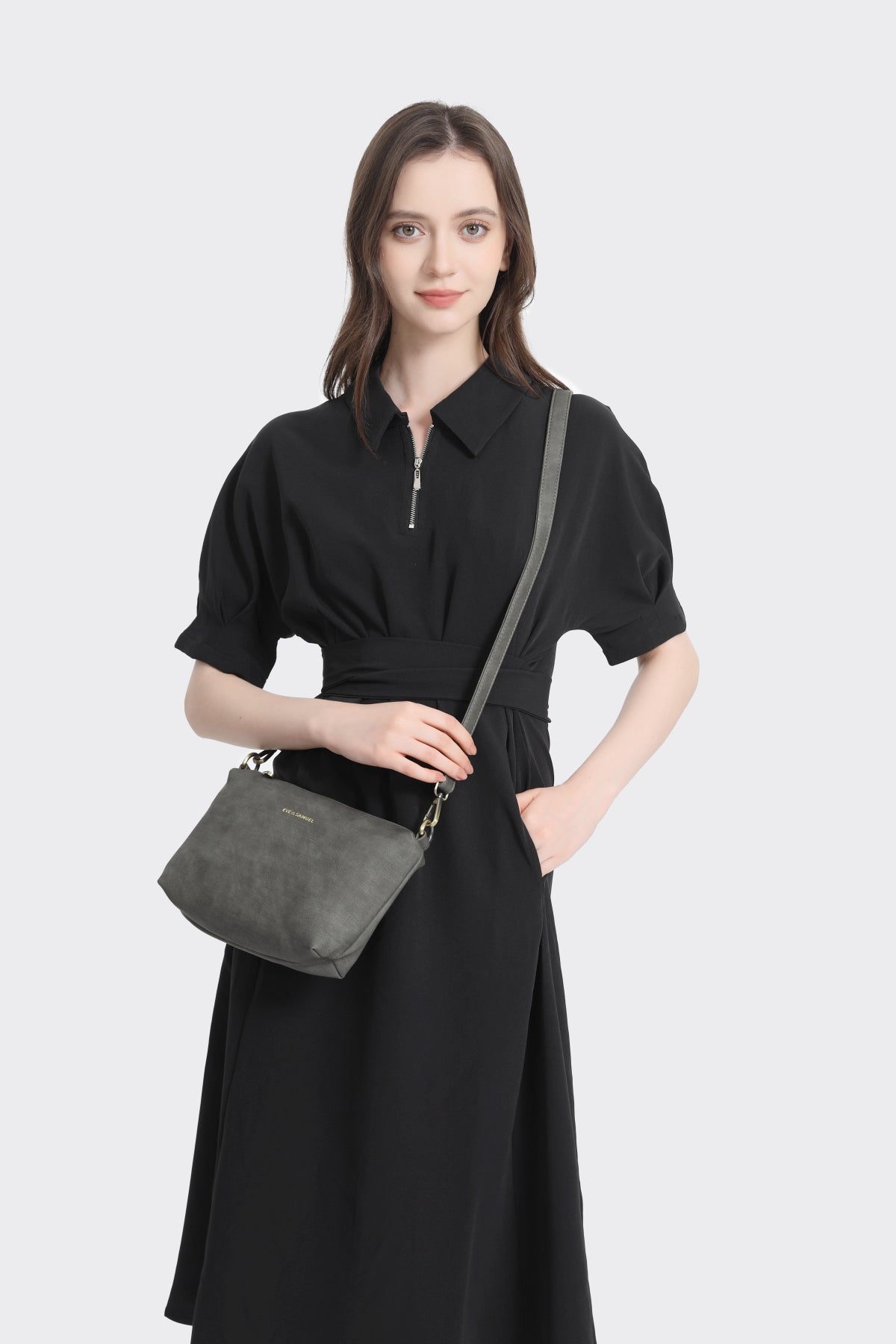 Isabella Iconic 2 Piece Set Laptop Tote - Fits up to 14" - Dark Gray Rustic