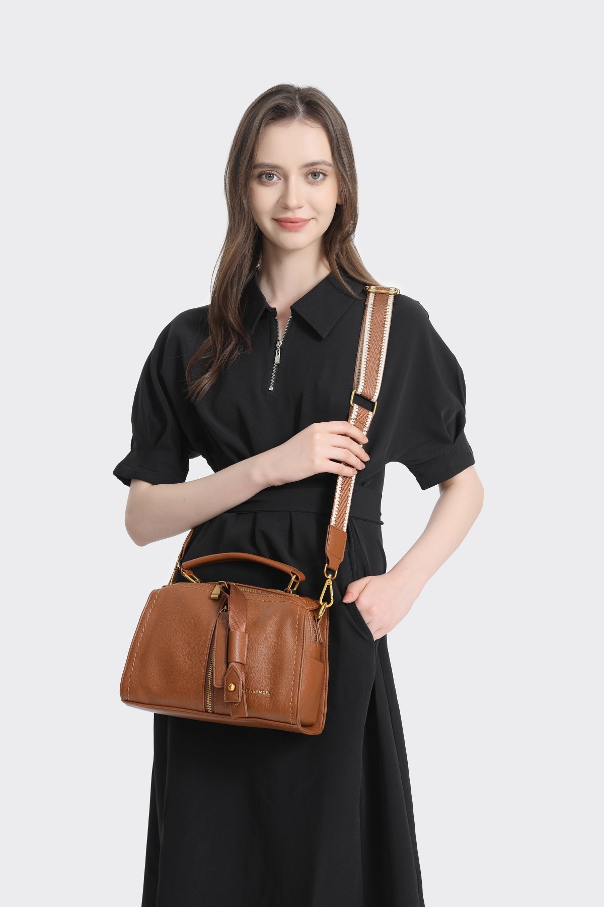Jasmine Crossbody - Interchangeable Straps - Brown
