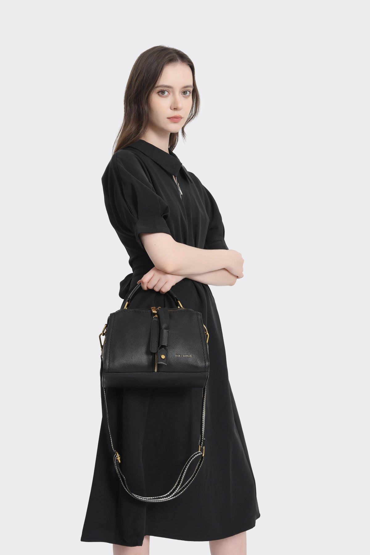 Jasmine Crossbody - Interchangeable Straps - Black