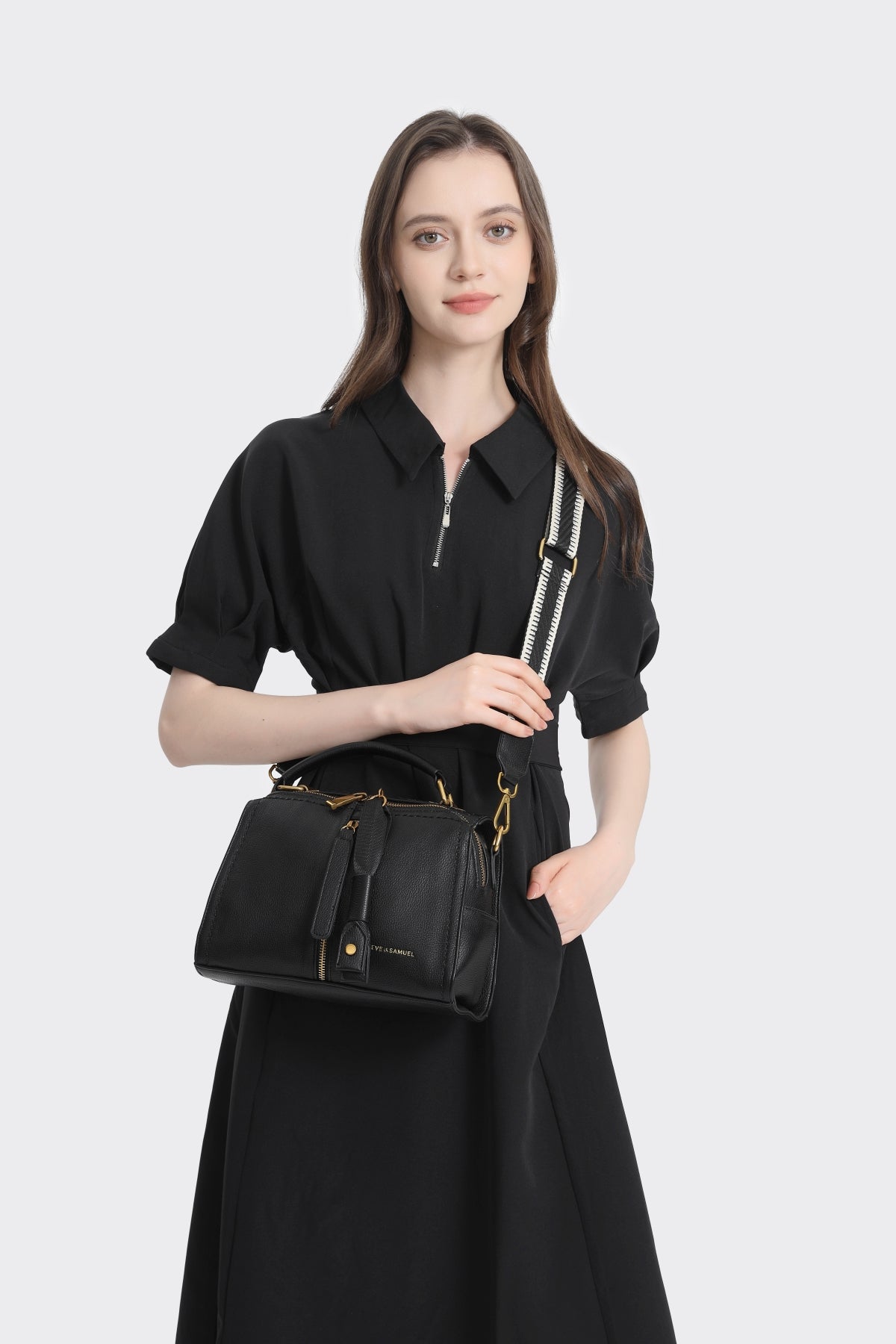 Jasmine Crossbody - Interchangeable Straps - Black