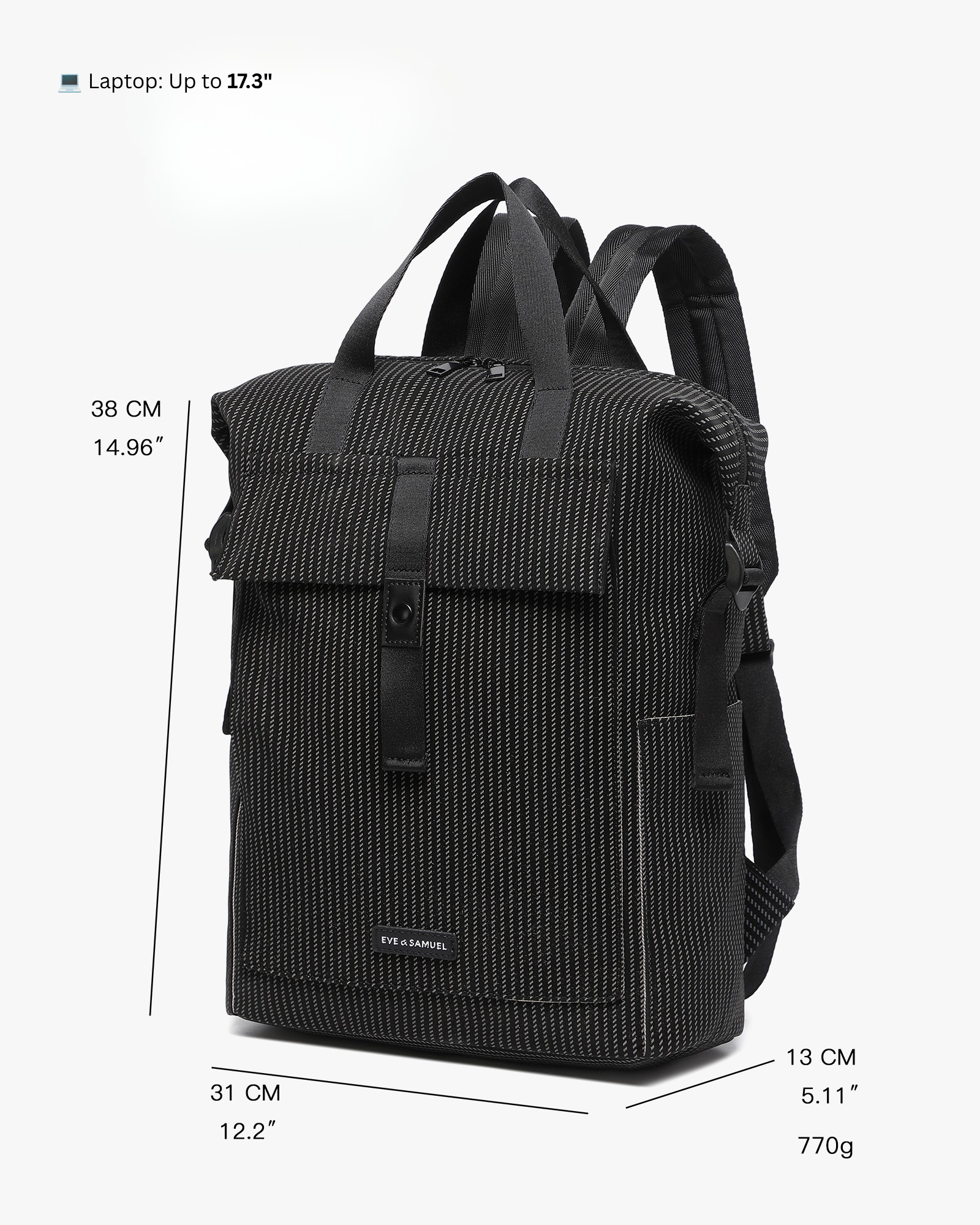 Karen Laptop Backpack - Fits up to 17.3" - Black Matrix
